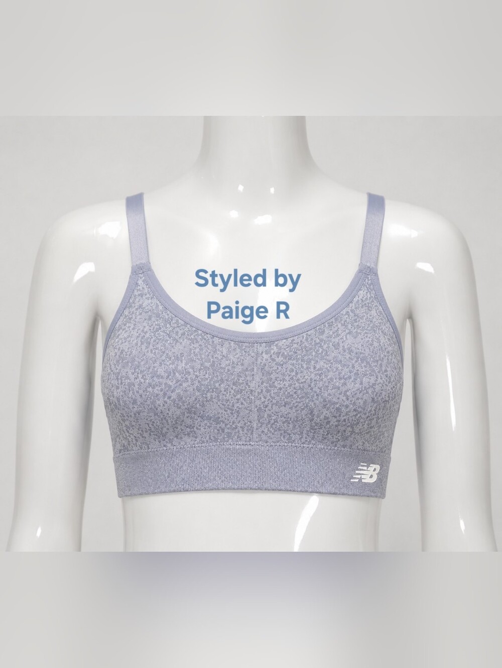 💕NEW NB NEW BALANCE Womens Sports Yoga Tank Bra Heather Blue M